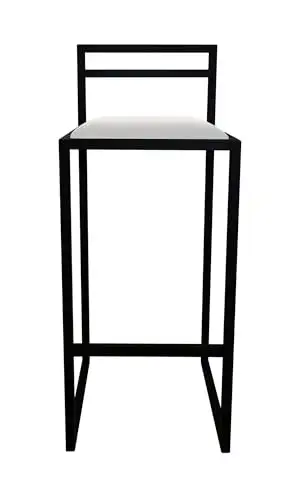 RoKo Design Küchenhocker mit Rückenlehne, Barhocker ideal für Esszimmer, Industriell LOFT (Velours, Weiß) — 2