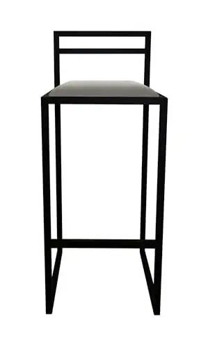 RoKo design hoker do kuchni z oparciem, Stołek barowy idealny do jadalni, industrialny LOFT (welur, szary) — 2