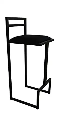 RoKo design Barhocker mit Lehne | Extra Hoch Metallkonstruktion für Esszimmer, Küche, Theke, Bar (Wildleder, Schwarz) — 2