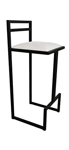 RoKo design Barhocker mit Lehne | Extra Hoch Metallkonstruktion für Esszimmer, Küche, Theke, Bar (Wildleder, Weiss) — 2