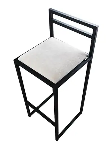 RoKo Design Küchenhocker mit Rückenlehne, Barhocker ideal für Esszimmer, Industriell LOFT (Boucle, beige) — 2