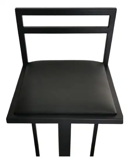 RoKo design Barhocker mit Lehne | Extra Hoch Metallkonstruktion für Esszimmer, Küche, Theke, Bar (Kunstleder, Schwarz) — 4