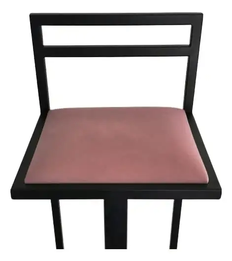 RoKo design Barhocker mit Lehne | Extra Hoch Metallkonstruktion für Esszimmer, Küche, Theke, Bar (Wildleder, Rosa) — 4