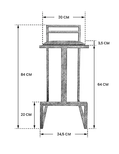 RoKo design Barhocker mit Lehne | Extra Hoch Metallkonstruktion für Esszimmer, Küche, Theke, Bar (Wildleder, Weiss) — 7