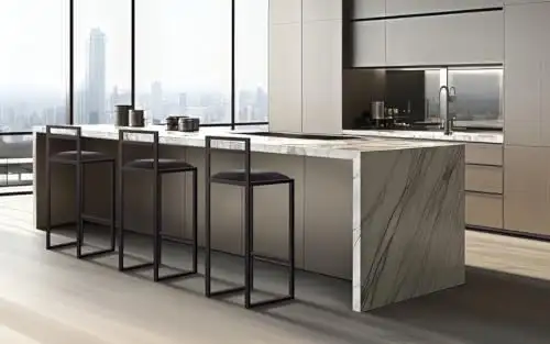 RoKo Design Küchenhocker mit Rückenlehne, Barhocker ideal für Esszimmer, Industriell LOFT (Boucle, beige) — 11