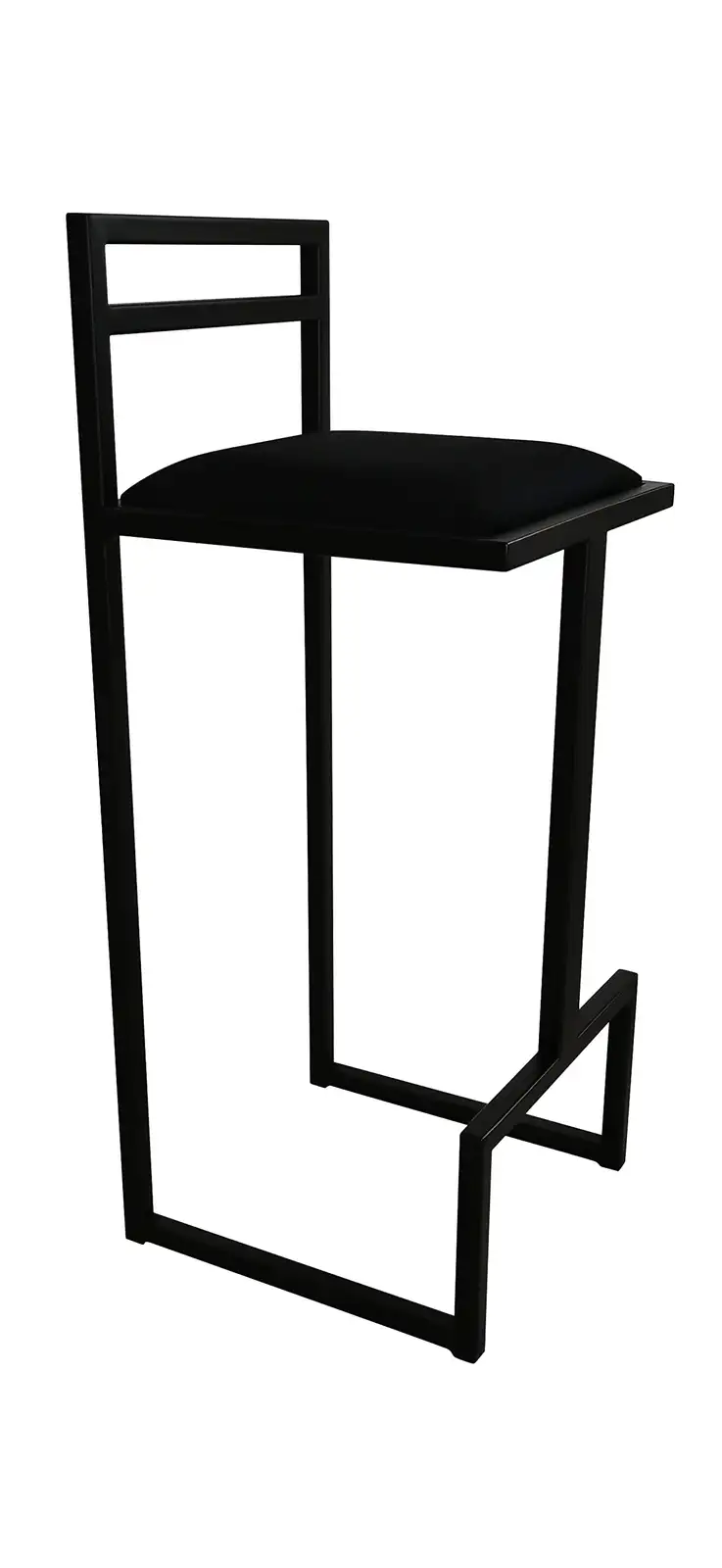 RoKo design Barhocker mit Lehne | Extra Hoch Metallkonstruktion für Esszimmer, Küche, Theke, Bar (Wildleder, Schwarz)