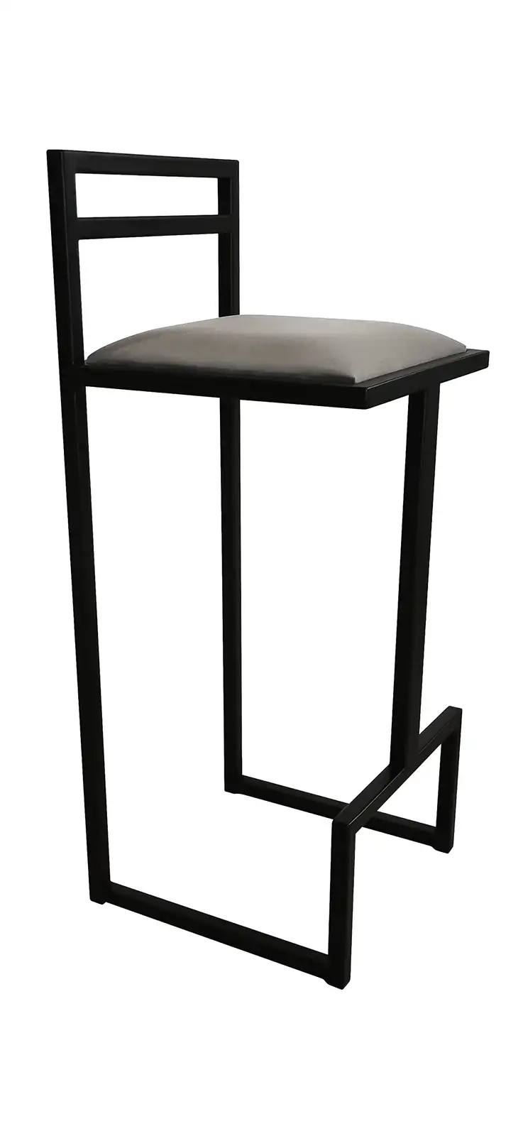 RoKo design Barhocker mit Lehne | Extra Hoch Metallkonstruktion für Esszimmer, Küche, Theke, Bar (Wildleder, Grau)