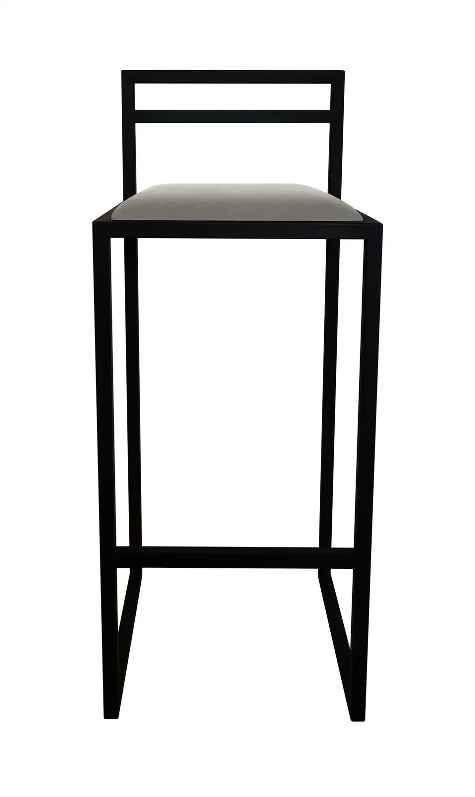 RoKo design hoker do kuchni z oparciem, Stołek barowy idealny do jadalni, industrialny LOFT (welur, szary)