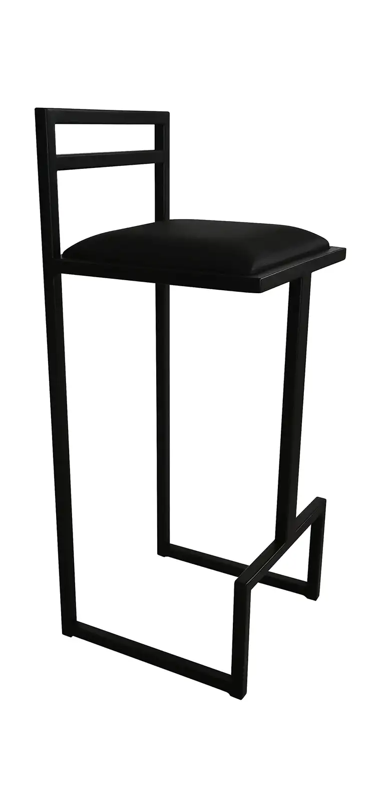 RoKo design Barhocker mit Lehne | Extra Hoch Metallkonstruktion für Esszimmer, Küche, Theke, Bar (Kunstleder, Schwarz)