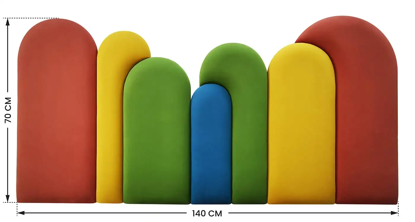 RoKo design panele ścienne 3D, tęczowy wzór: Panel tapicerowany Wielokolorowa dekoracja do domu — 4