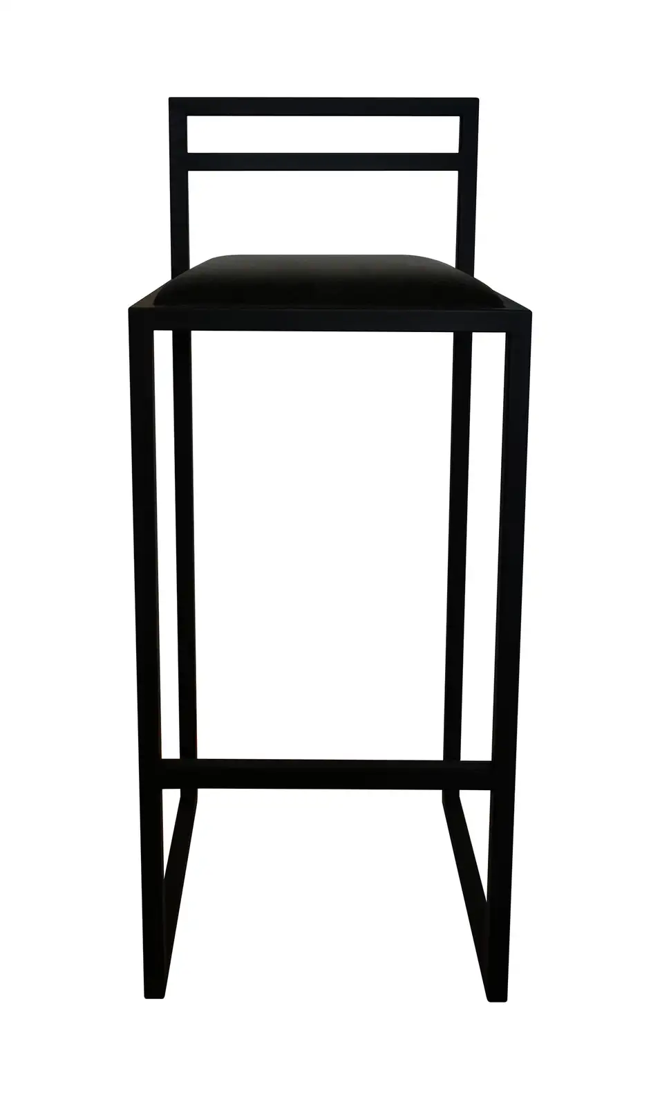 RoKo design hoker do kuchni z oparciem, Stołek barowy idealny do jadalni, industrialny LOFT (welur, czarny)