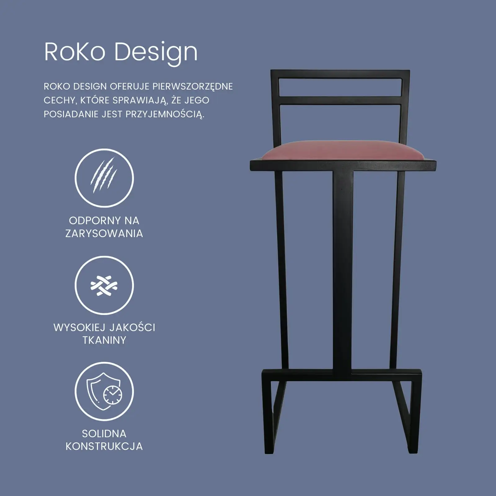 RoKo design Barhocker mit Lehne | Extra Hoch Metallkonstruktion für Esszimmer, Küche, Theke, Bar (Kunstleder, Schwarz) — 12
