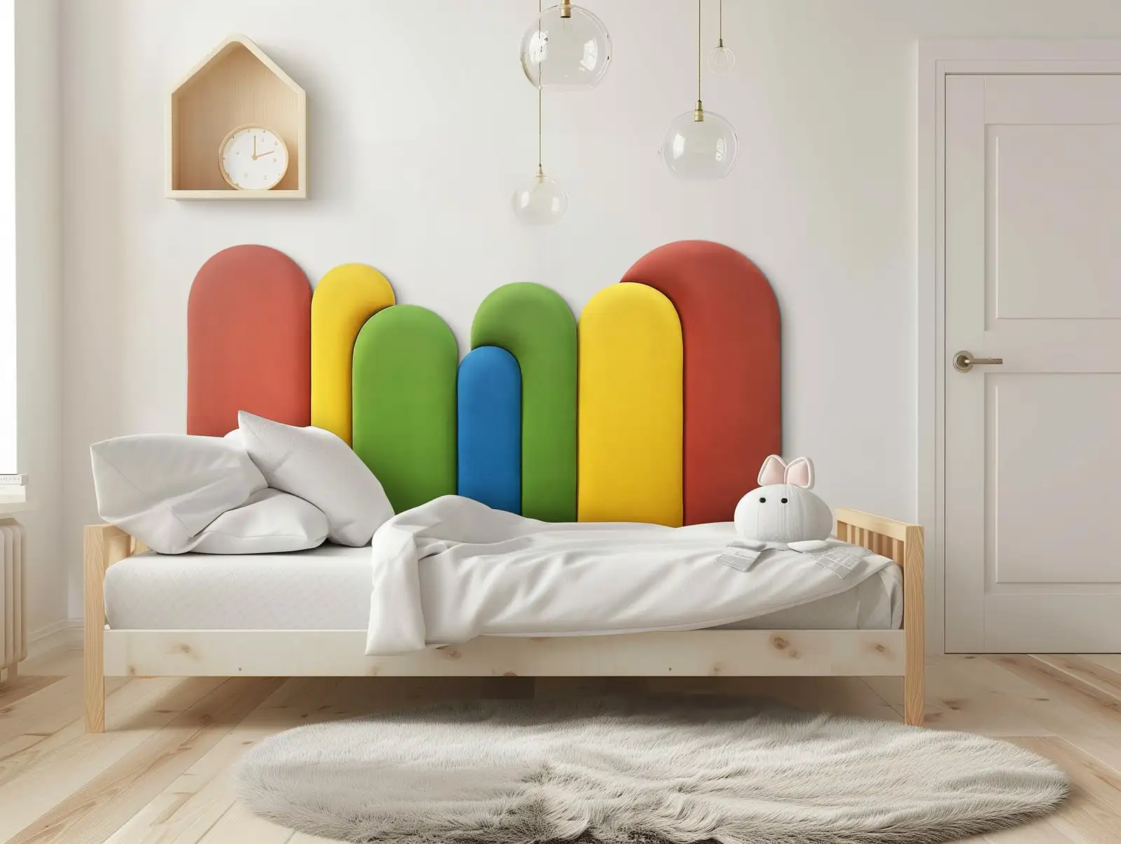 RoKo design panele ścienne 3D, tęczowy wzór: Panel tapicerowany Wielokolorowa dekoracja do domu — 7