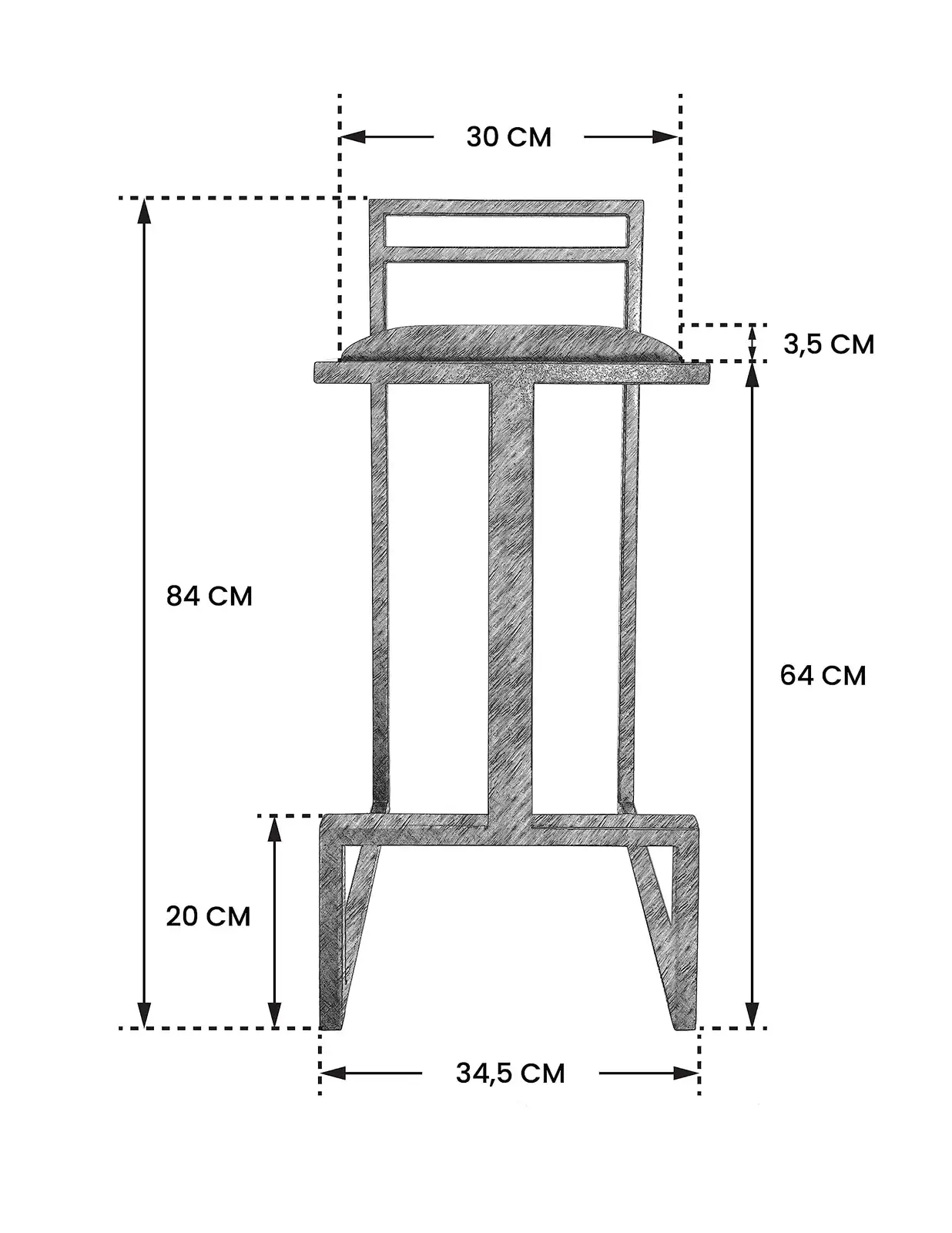 RoKo design Barhocker mit Lehne | Extra Hoch Metallkonstruktion für Esszimmer, Küche, Theke, Bar (Wildleder, Weiss) — 6