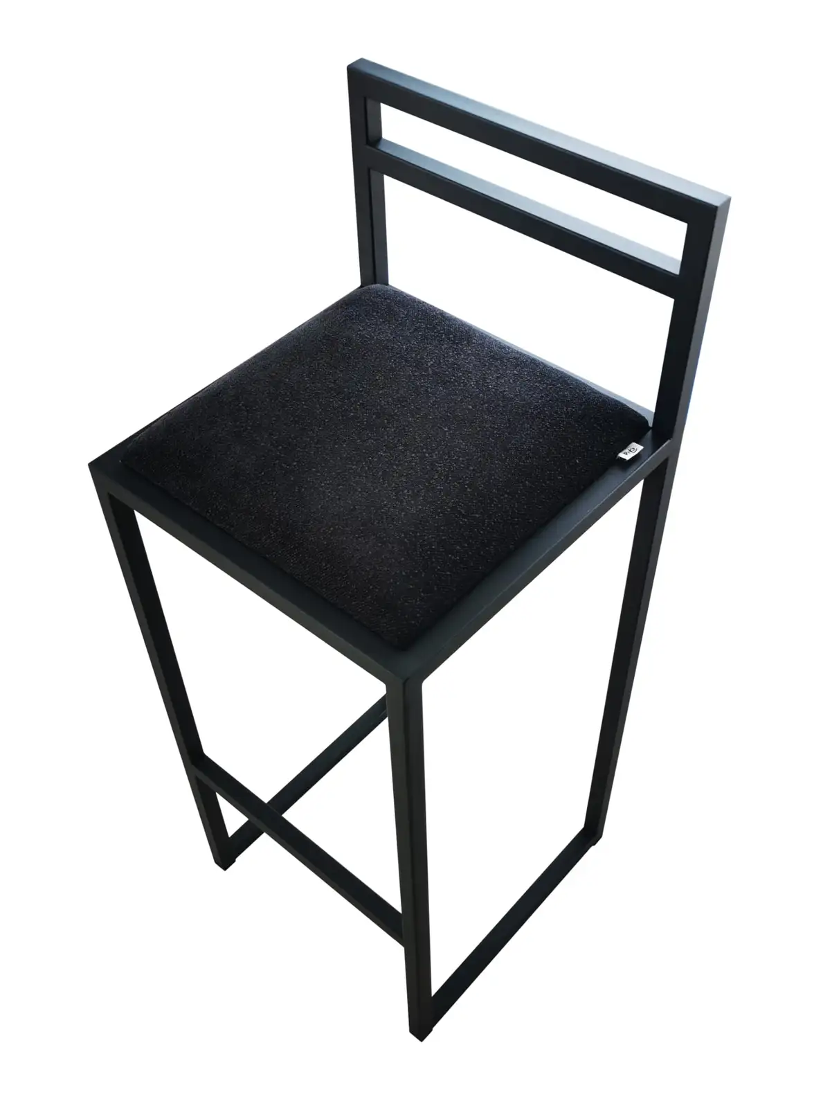 RoKo Design Küchenhocker mit Rückenlehne, Barhocker ideal für Esszimmer, Industrial LOFT (Boucle, Schwarz)