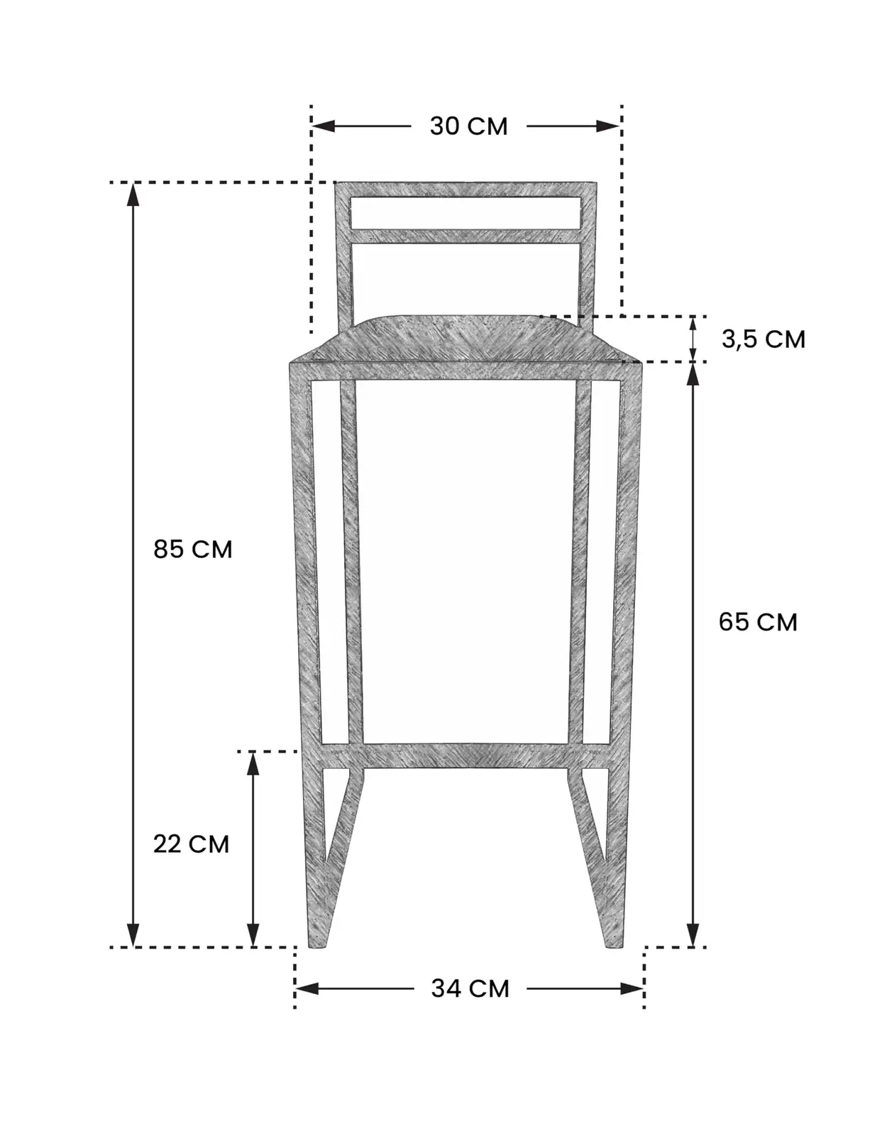 RoKo Design Küchenhocker mit Rückenlehne, Barhocker ideal für Esszimmer, Industriell LOFT (Boucle, beige) — 7