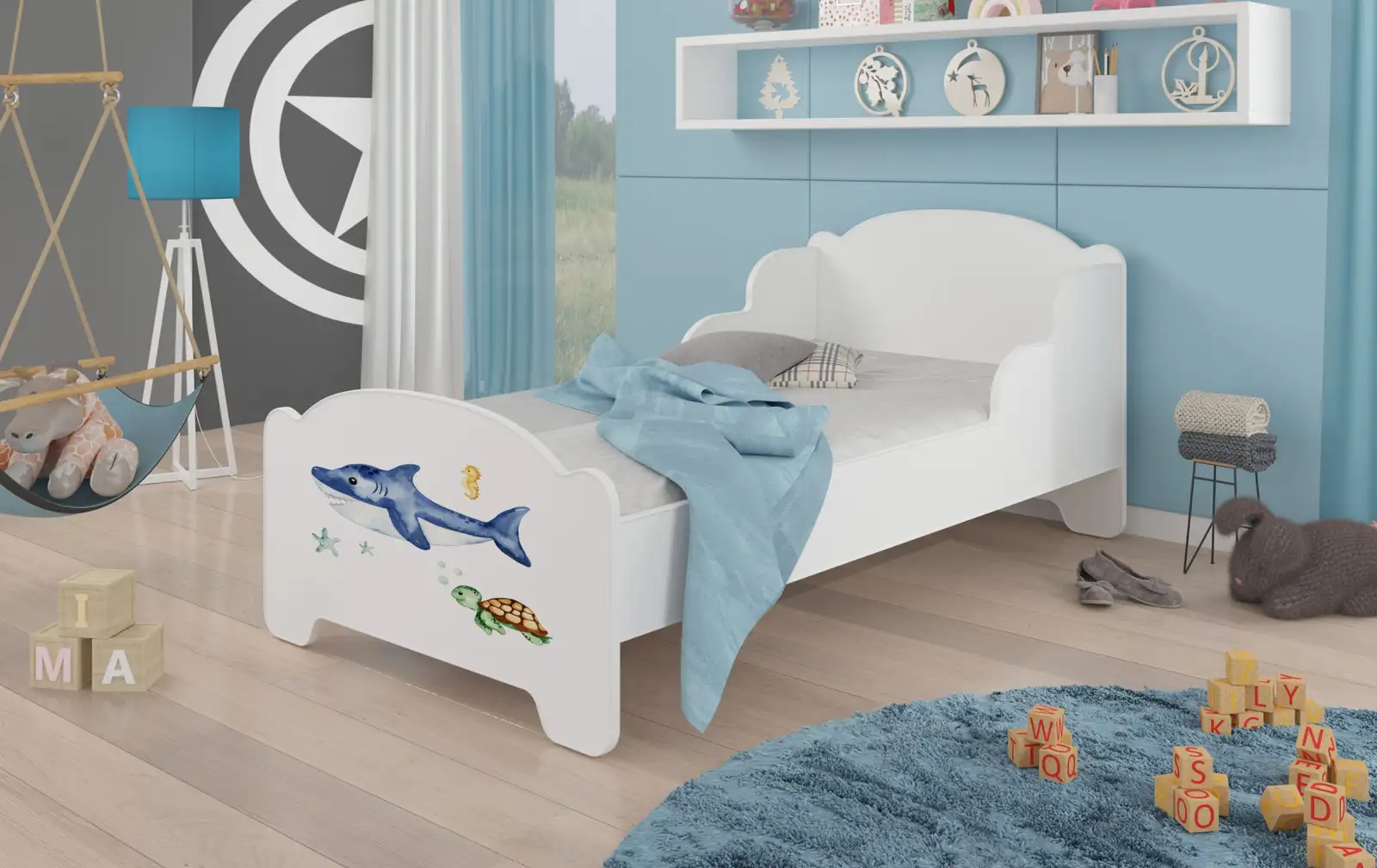 Łóżko z materacem AMADIS SEA ANIMALS 140x70