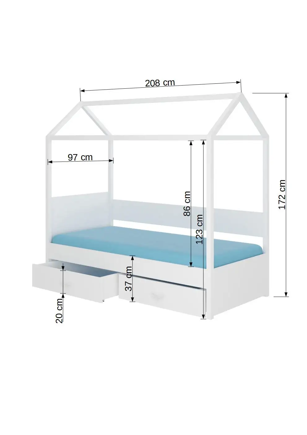 Łóżko domek OTELLO 200x90 — 3