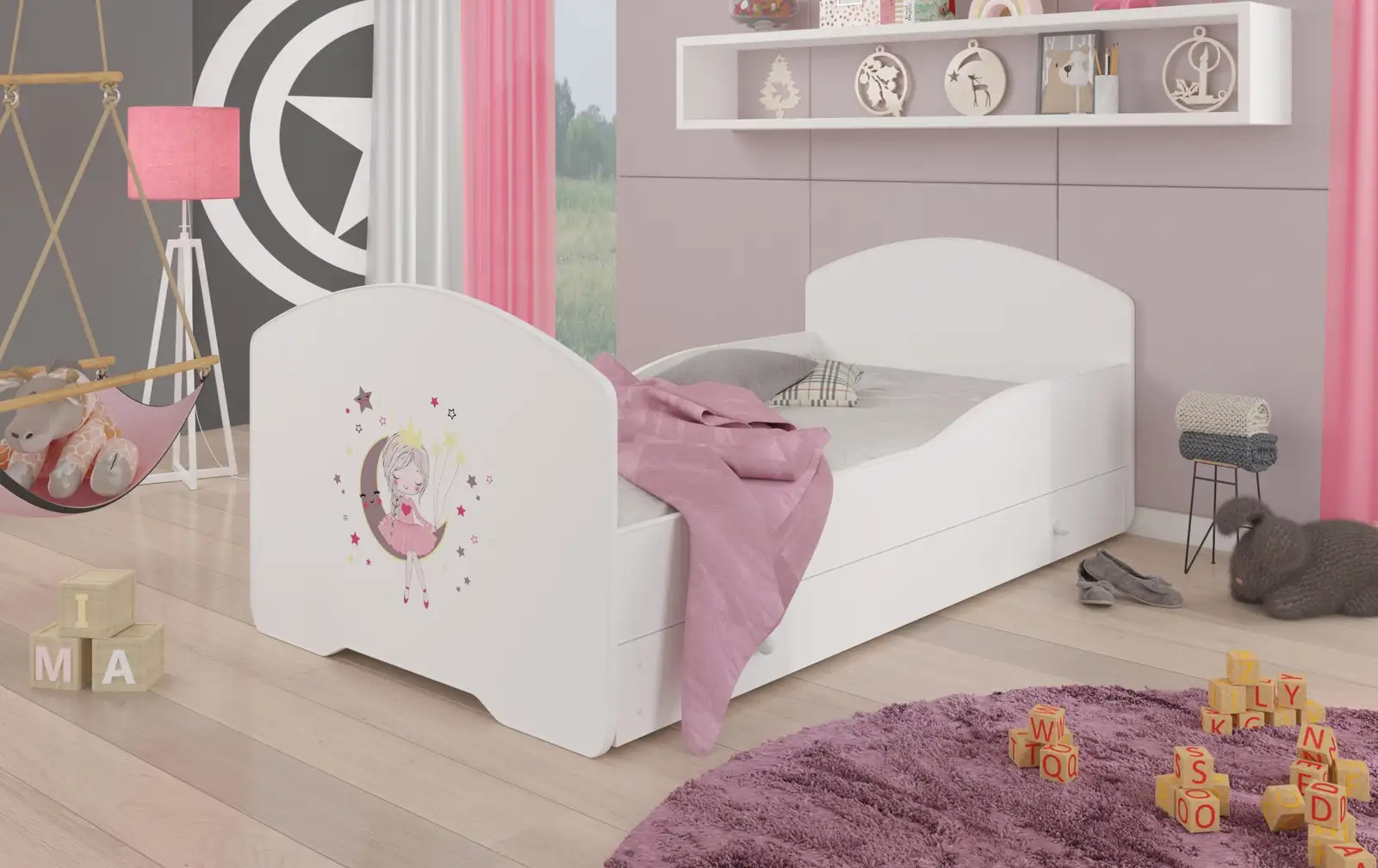 Łóżko z materacem i szufladą PEPE SLEEPING PRINCESS 160x80