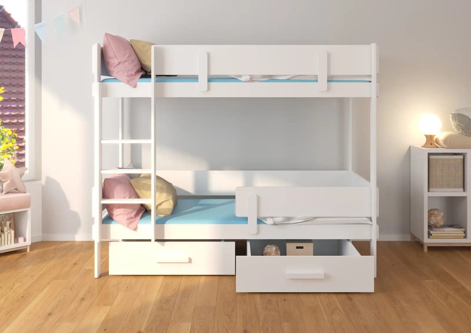 Łóżko piętrowe dwuosobowe z materacami ETIONA 180x80 — 3