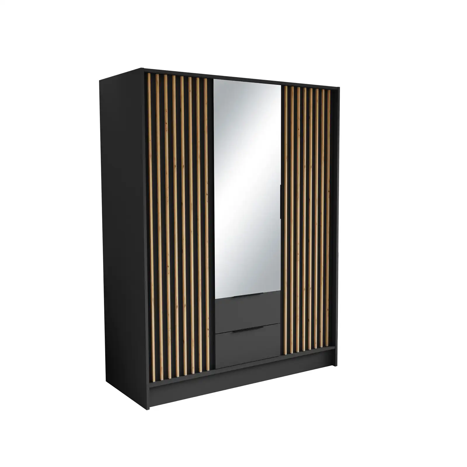 Szafa Nero lamele + lustro grafit 150 Arton