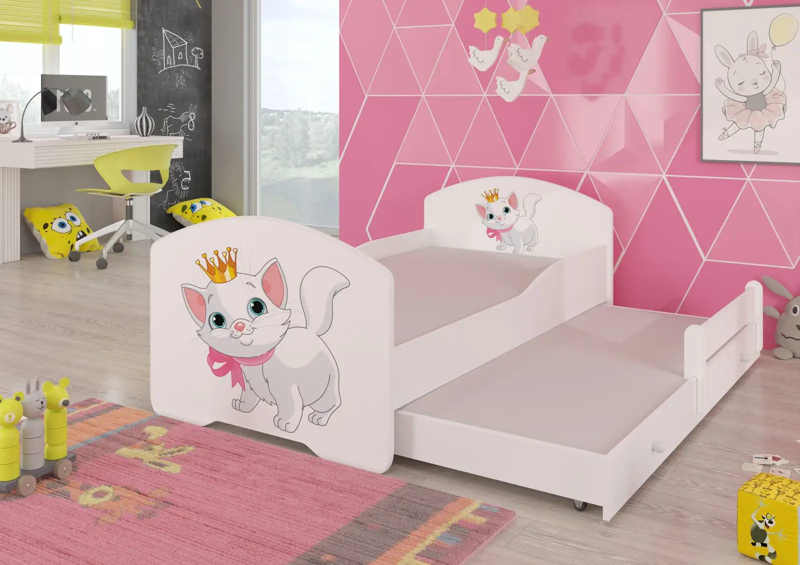 Łóżko podwójne z materacami PEPE II CAT 160x80