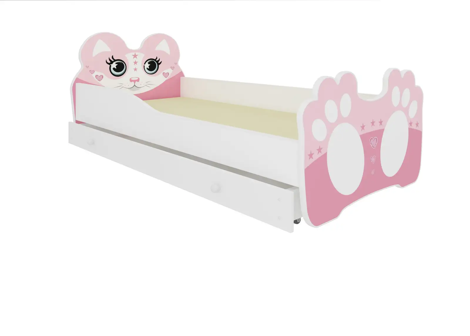 Łóżko z materacem i szufladą BEAR PINK 140x70 — 2