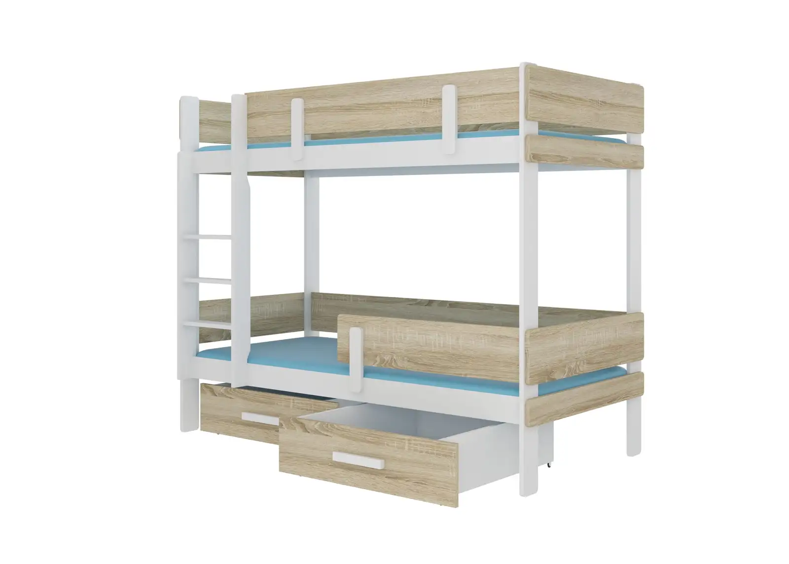 Łóżko piętrowe dwuosobowe z materacami ETIONA 200x90 — 2