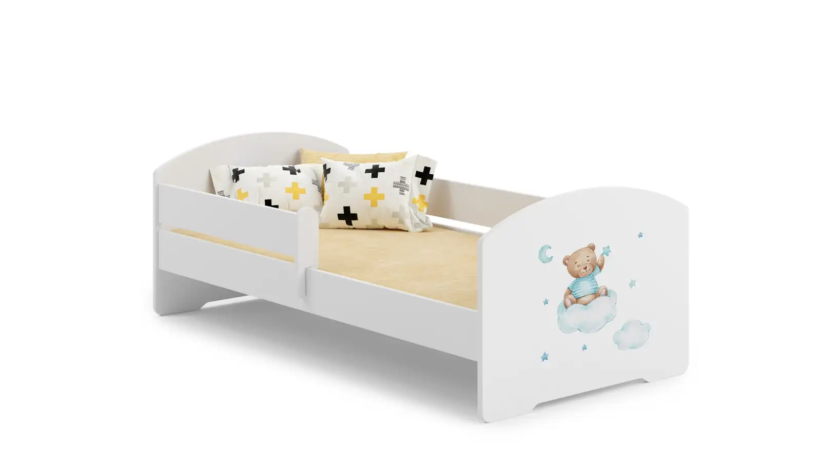 Łóżko z materacem i barierką PEPE TEDDY BEAR AND CLOUD 160x80 — 2