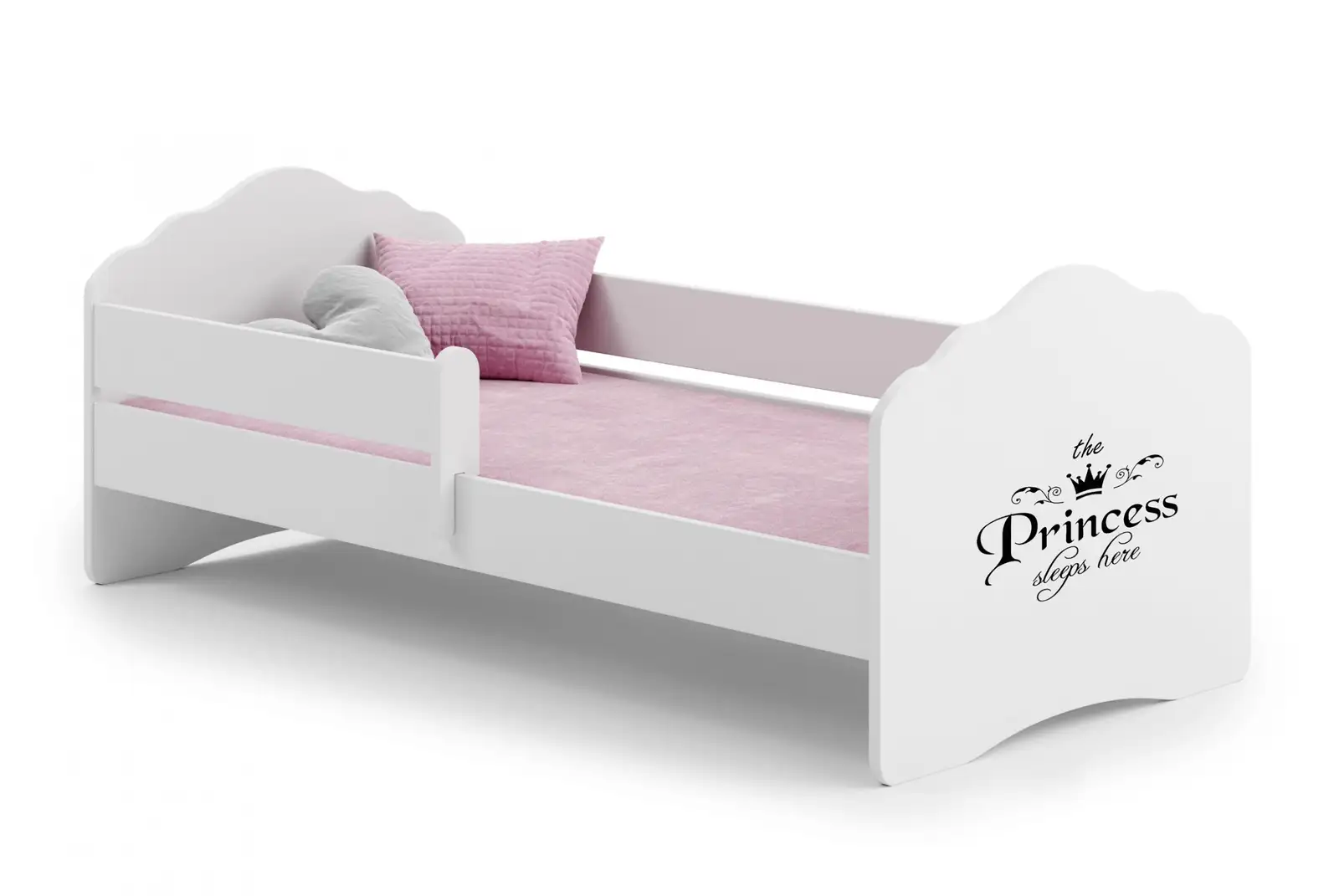 Łóżko z materacem i barierką CASIMO PRINCESS BLACK 140x70 — 2