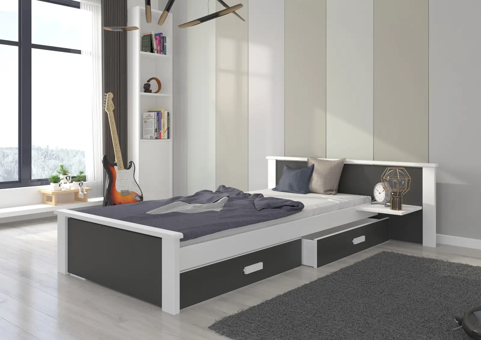 Łóżko z materacem ALDEX SHELF 180x80