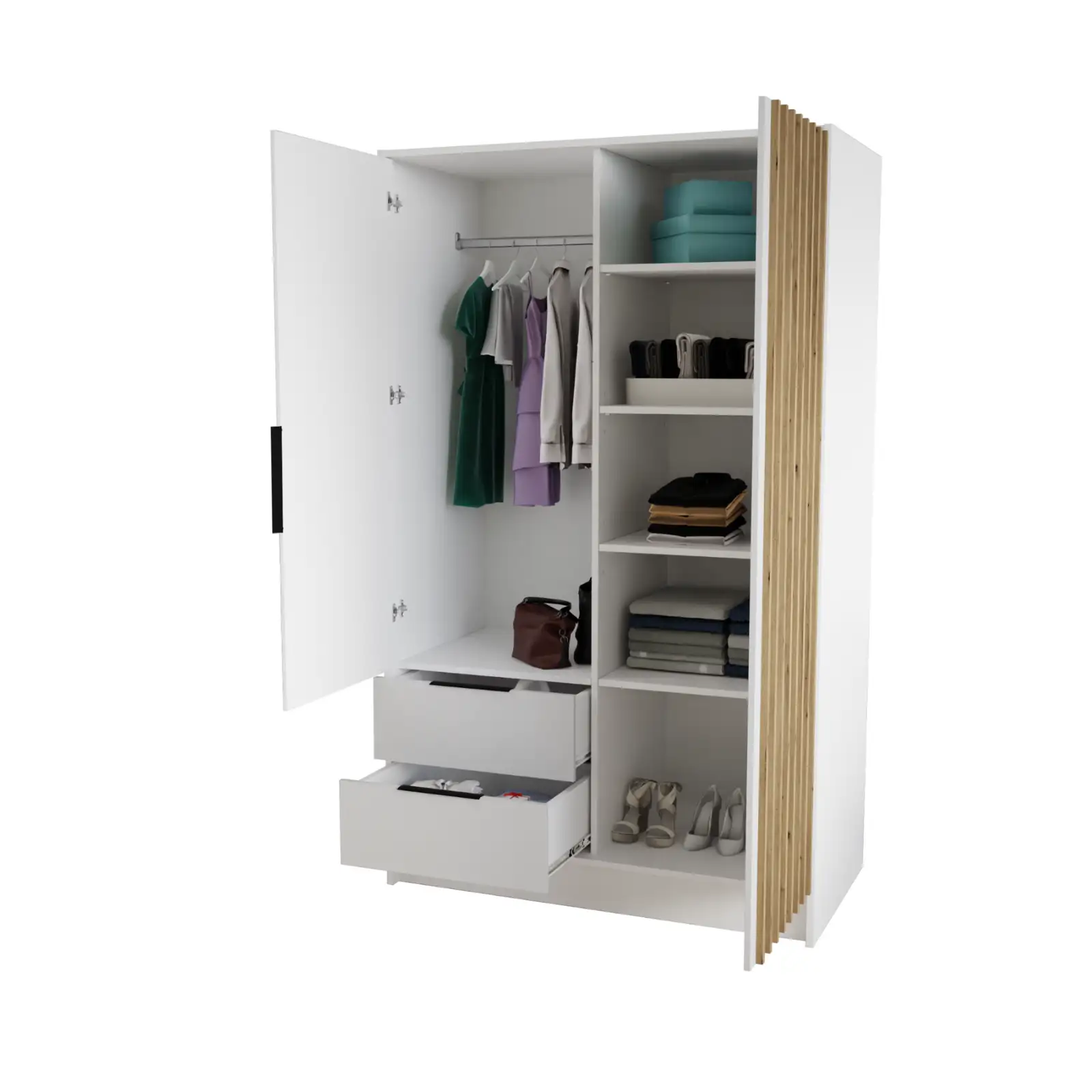 Szafa Nero lamele + lustro czarna 103 Arton — 3