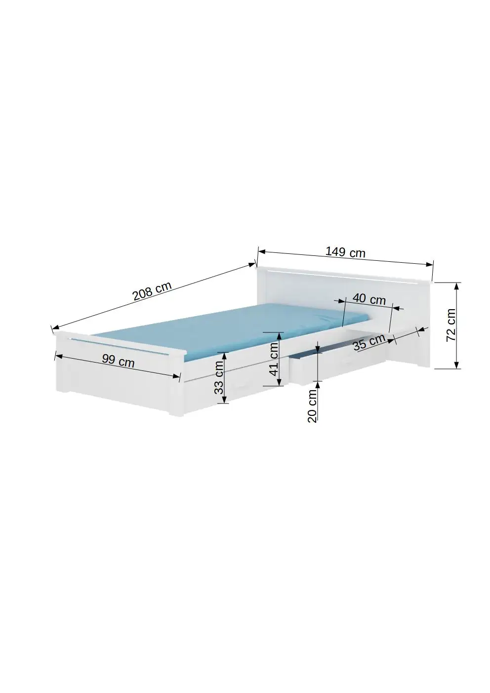 Łóżko ALDEX SHELF 200x90 — 3