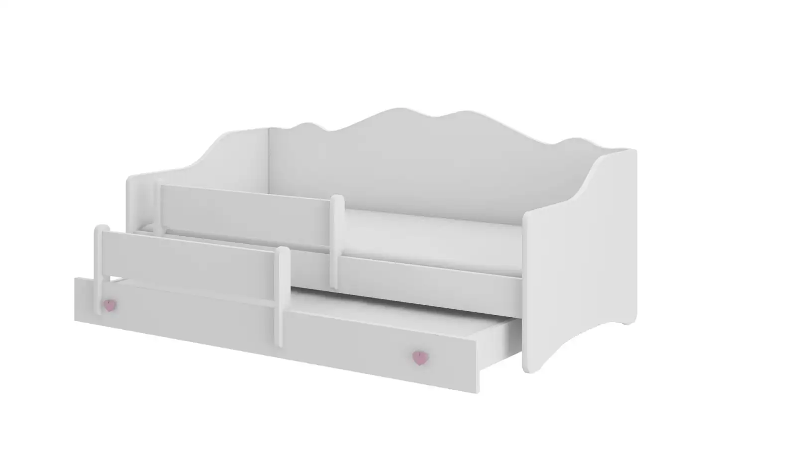 Łóżko podwójne z materacami EMKA II Pink, White 160x80 — 3