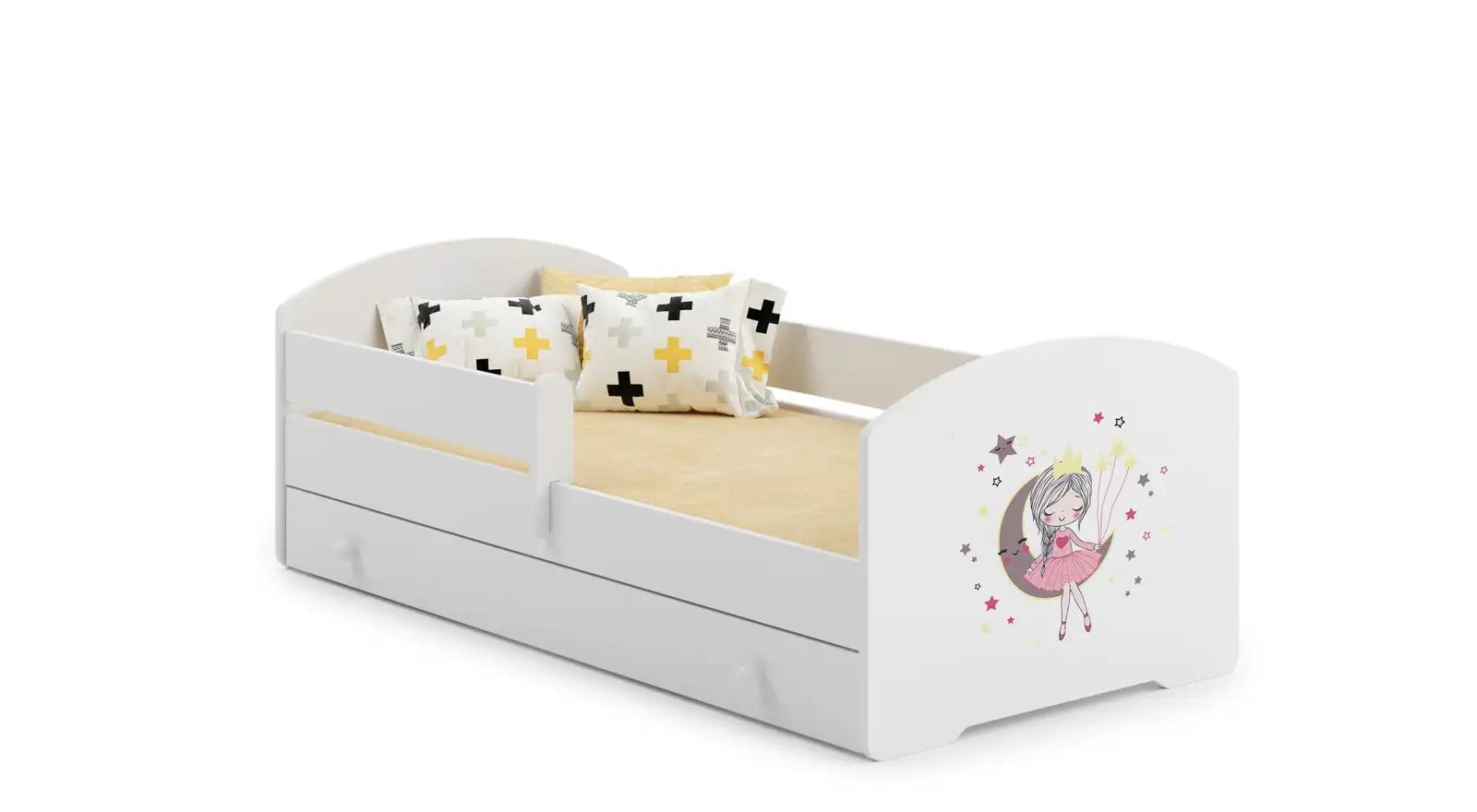 Łóżko z materacem, barierką i szufladą PEPE SLEEPING PRINCESS 140x70 — 2