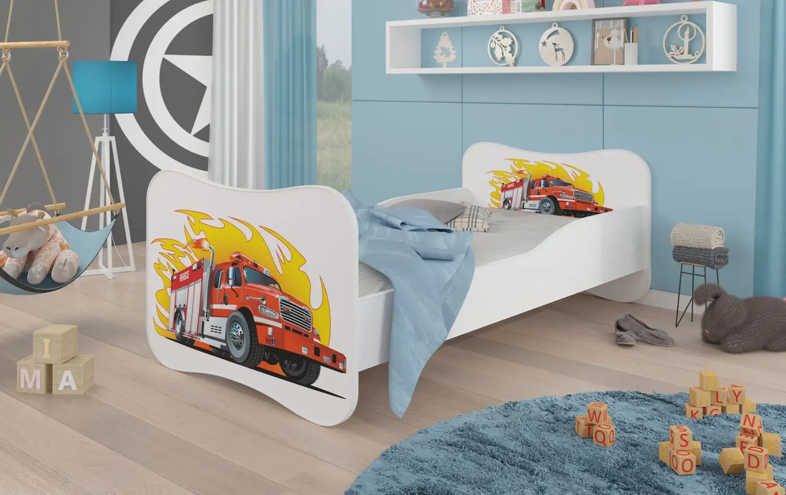 Łóżko z materacem GONZALO FIRE TRUCK 160x80