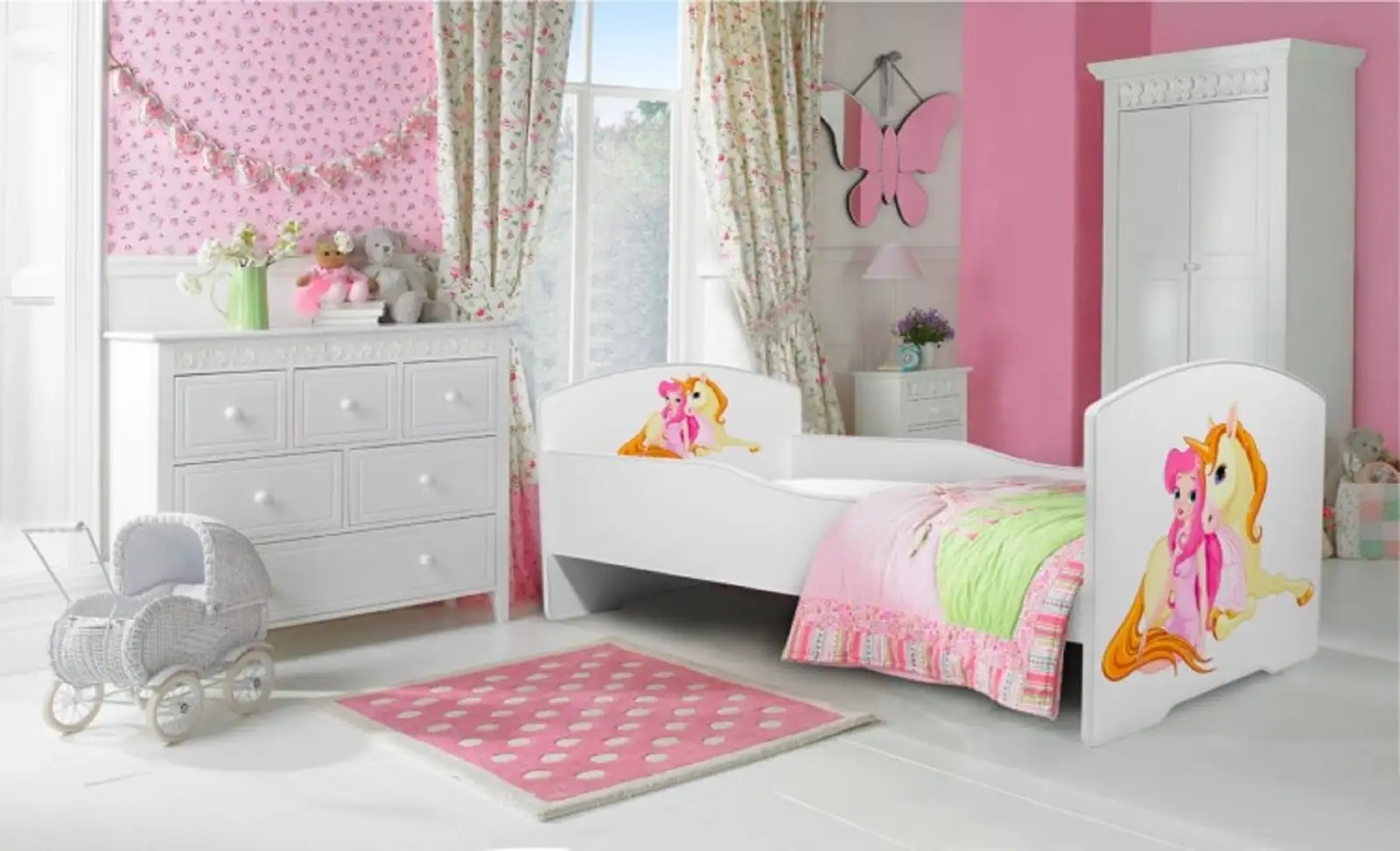 Łóżko z materacem PEPE GIRL WITH UNICORN 160x80