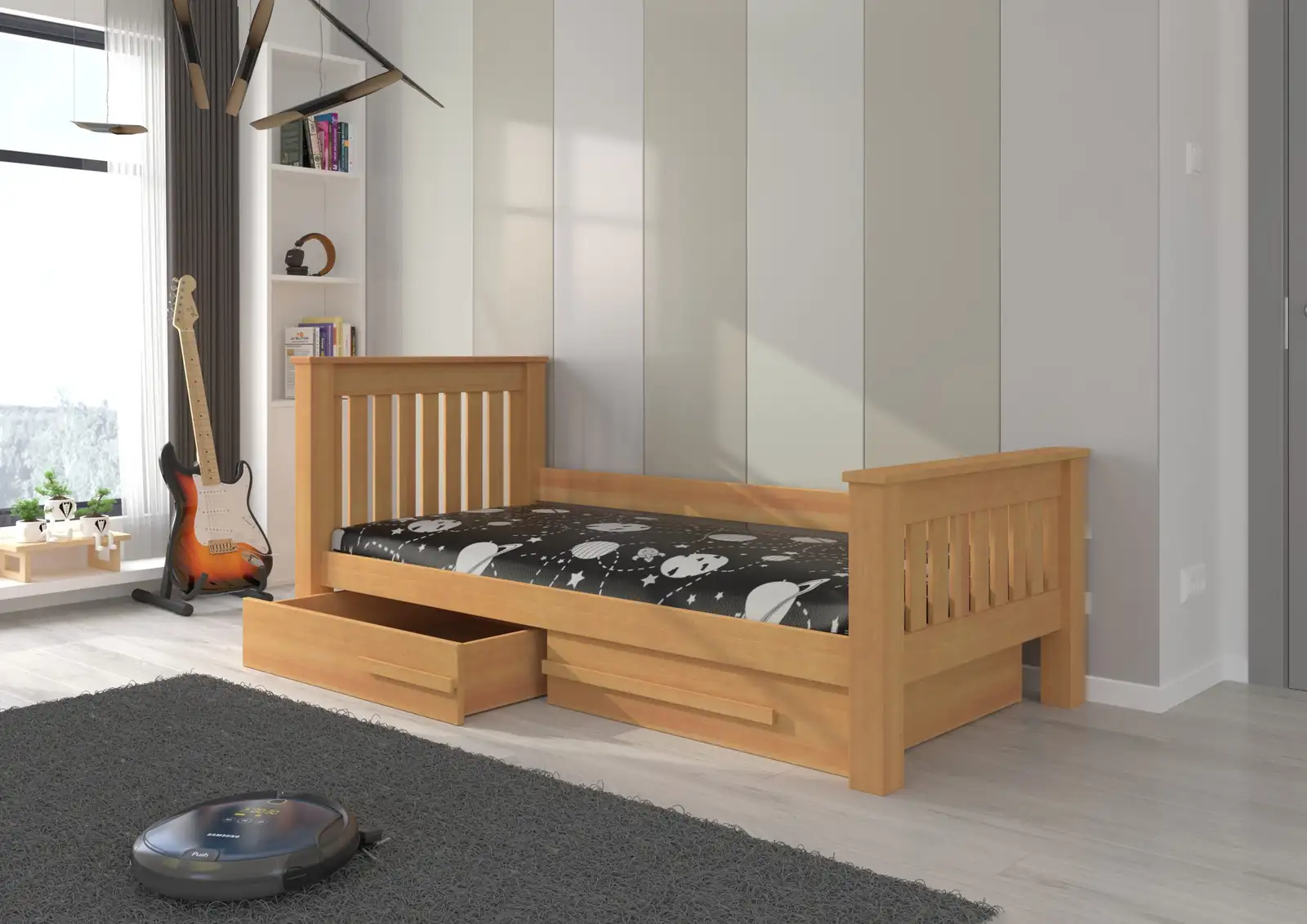 Łóżko z materacem CARMEL 180x80