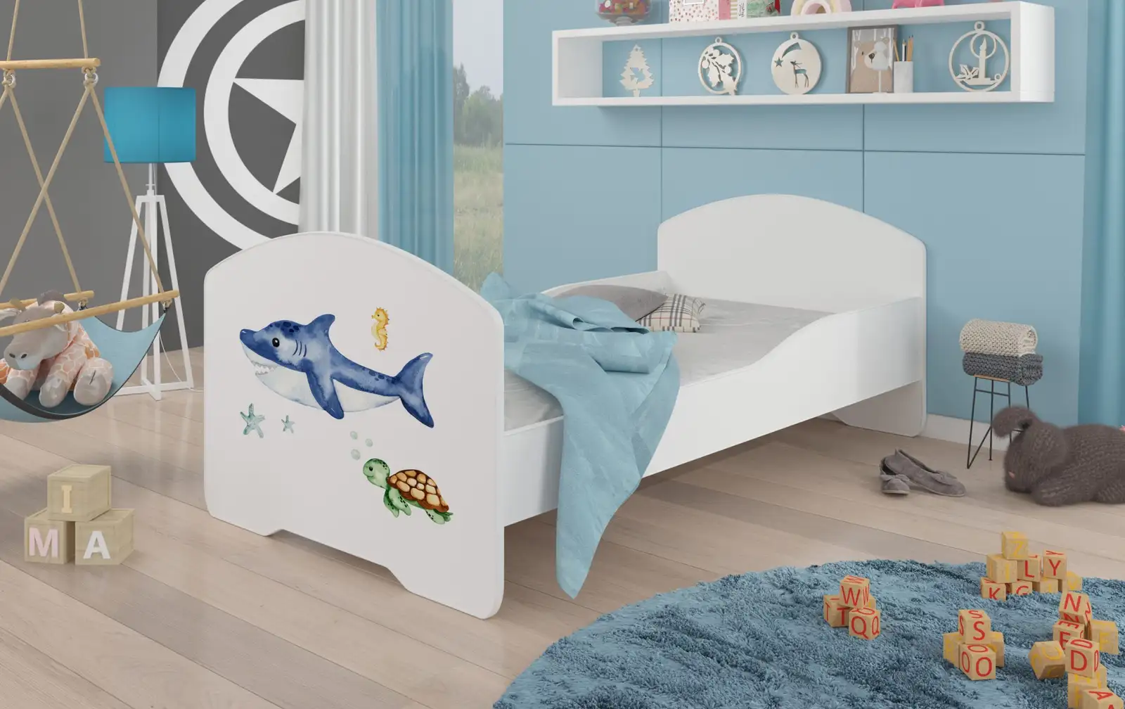 Łóżko z materacem PEPE SEA ANIMALS 160x80