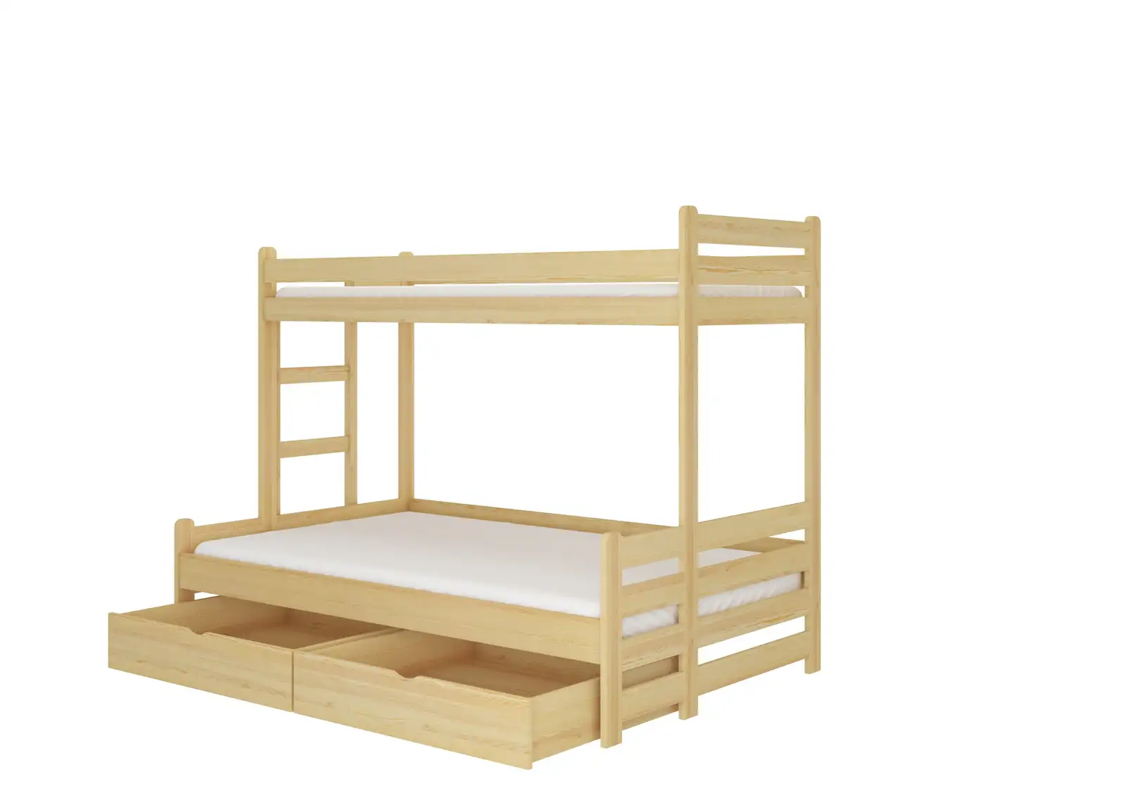 Łóżko piętrowe trzyosobowe z materacami BENITO 200x80 — 2