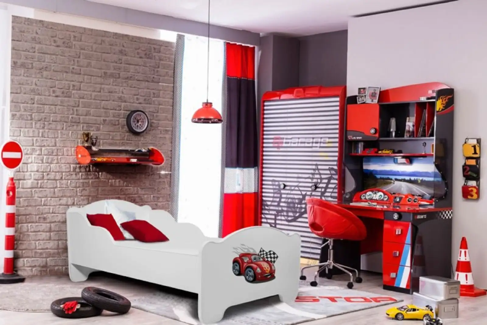Łóżko z materacem AMADIS CAR ZIGZAG 160x80
