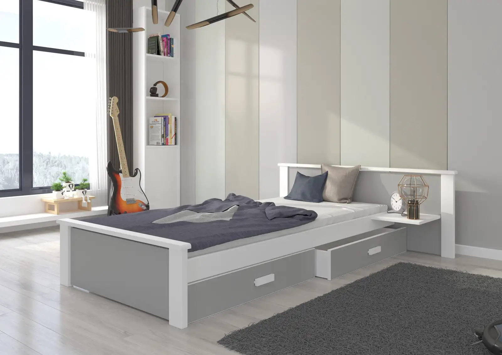 Łóżko z materacem ALDEX SHELF 180x80