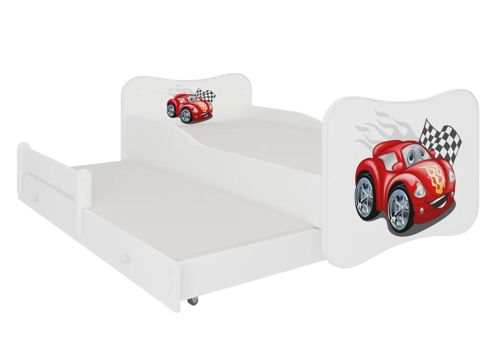 Łóżko podwójne z materacami GONZALO II CAR ZIGZAG 160x80 — 2