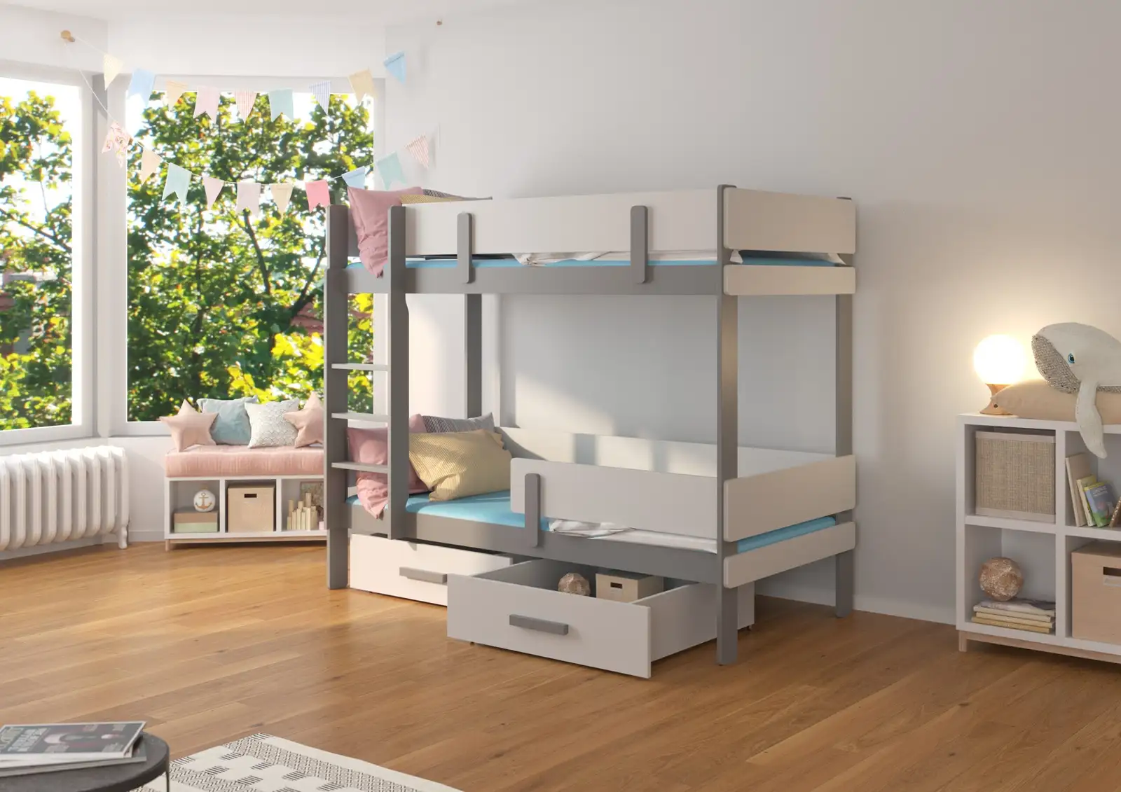 Łóżko piętrowe dwuosobowe ETIONA 180x80