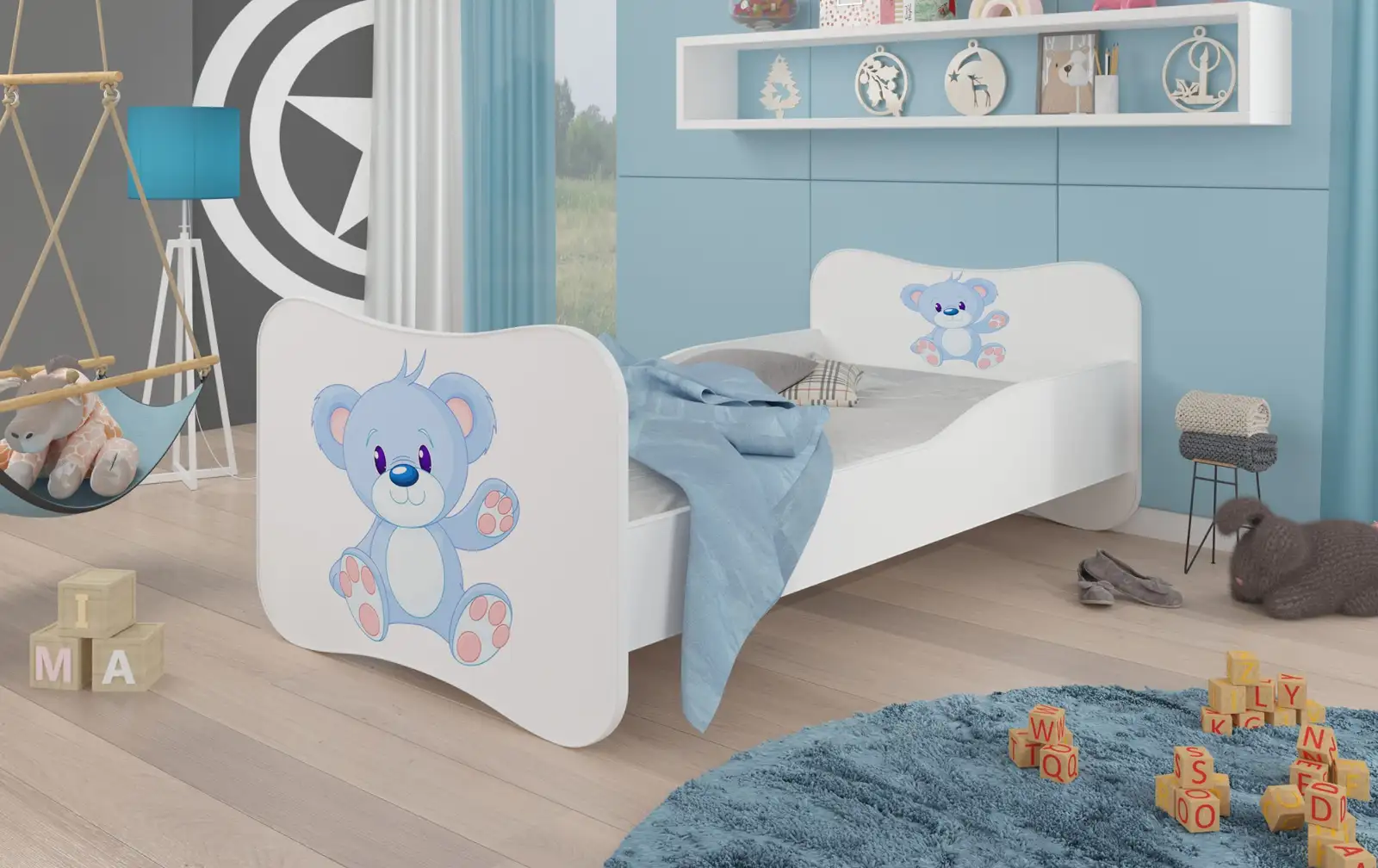 Łóżko z materacem GONZALO BLUE BEAR 160x80