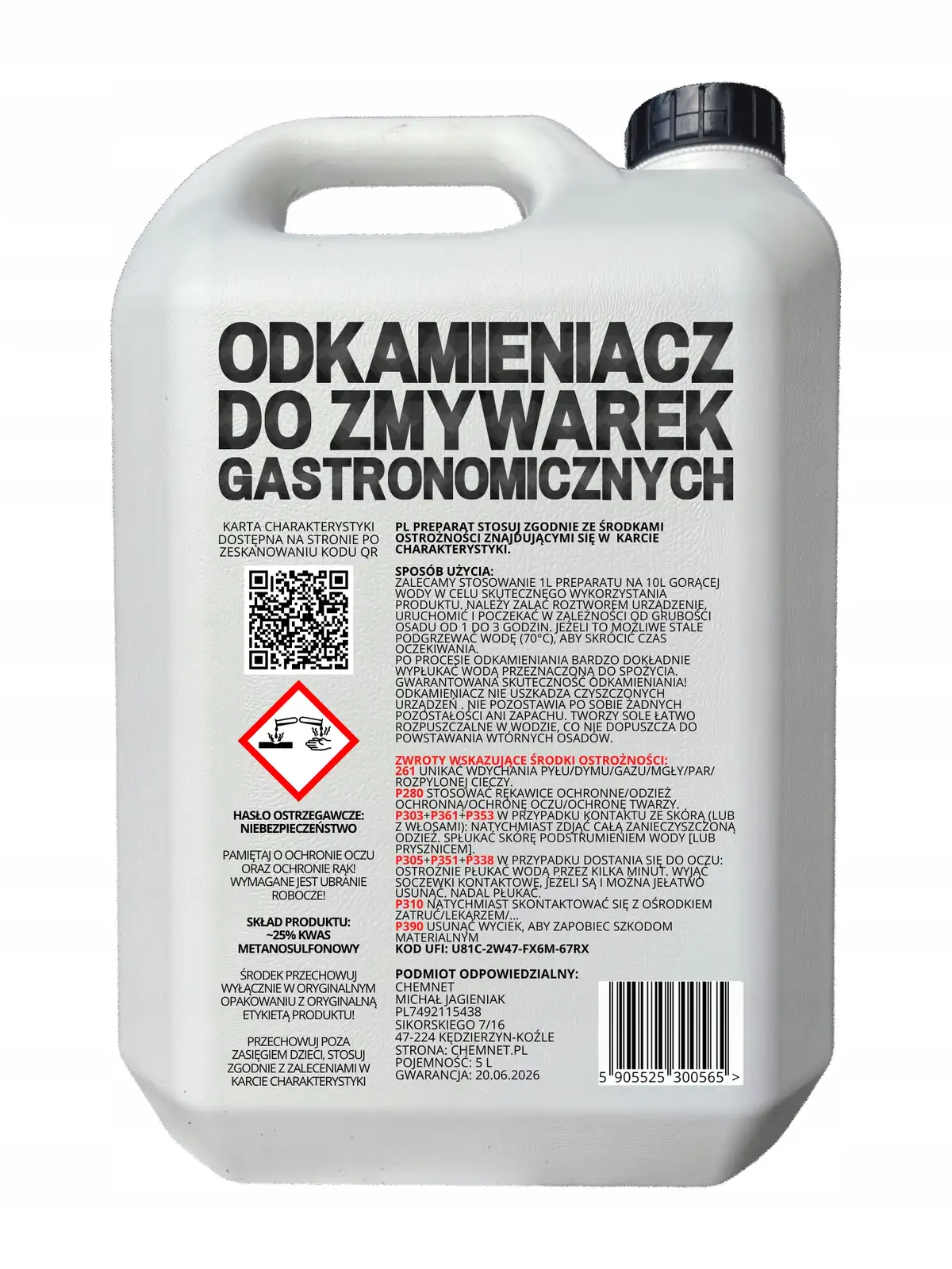 Odkamieniacz do zmywarki 5l