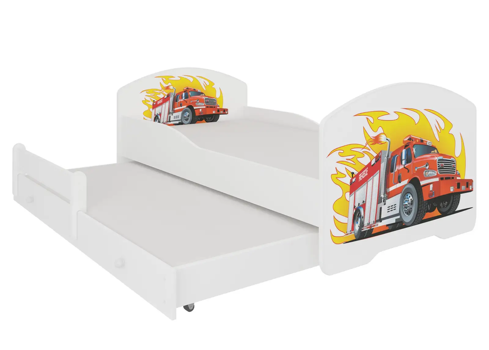 Łóżko podwójne z materacami PEPE II FIRE TRUCK 160x80 — 2
