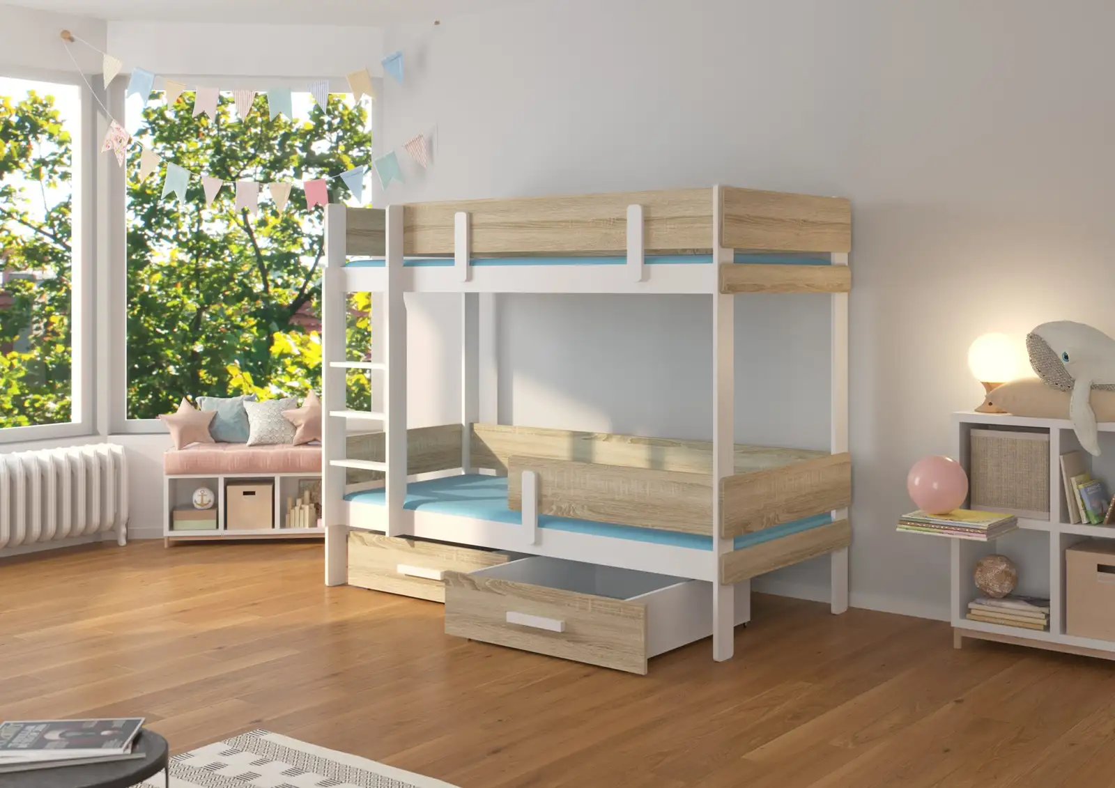 Łóżko piętrowe dwuosobowe ETIONA 200x90
