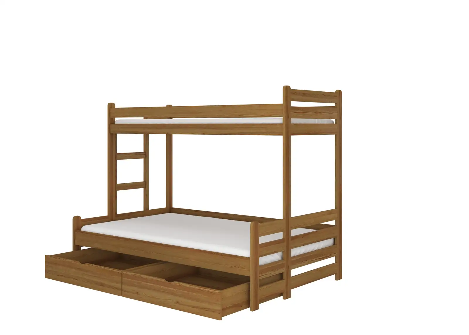 Łóżko piętrowe trzyosobowe z materacami BENITO 200x90 — 2