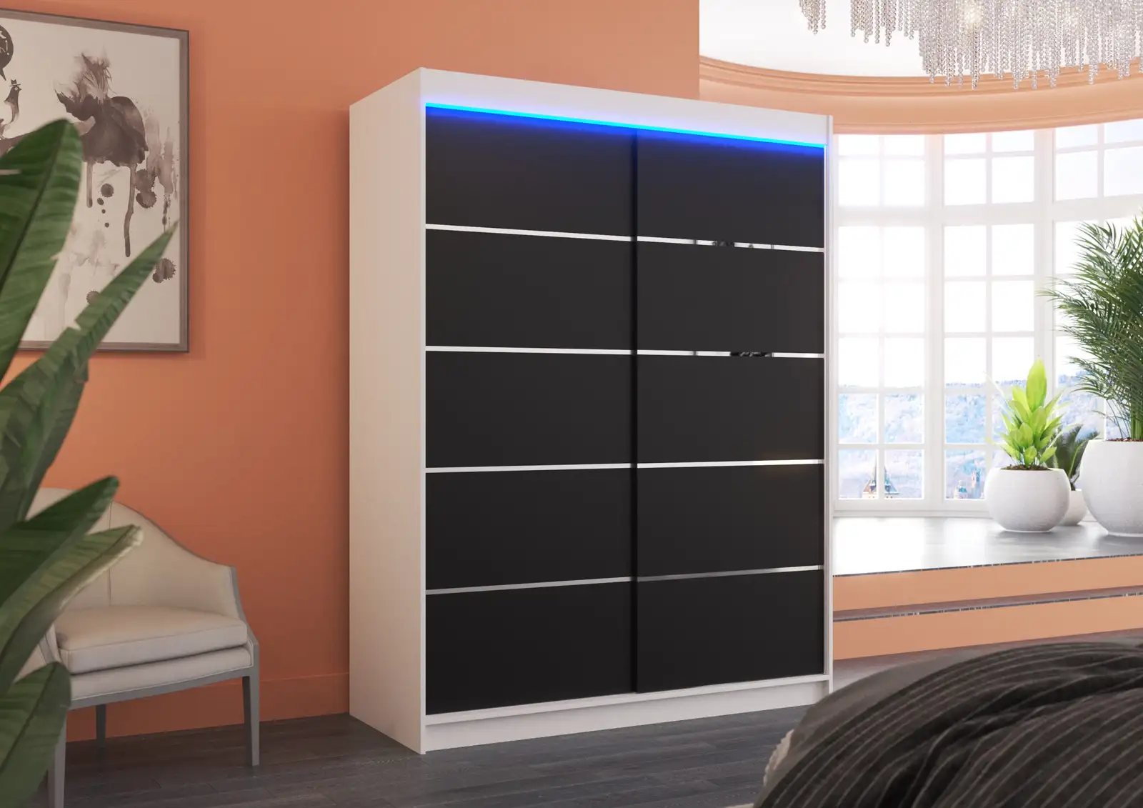 Szafa przesuwna z oświetleniem LED LUFT 150